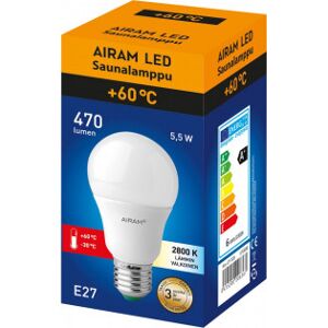 Airam Led-Saunalampe, E27, 2800 K, 470 Lm, Opal