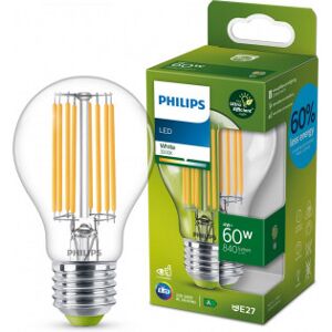 Philips Ultra Effektiv Led-Lampe, E27, 3000 K, 840 Lm, Klart Belagt
