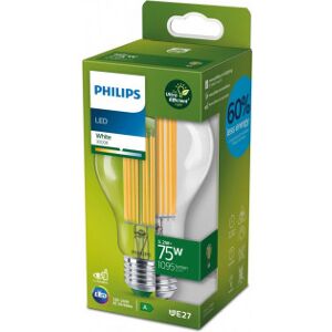 Philips Ultra Effektiv Led-Lampe, E27, 3000 K, 1095 Lm, Klar Glas