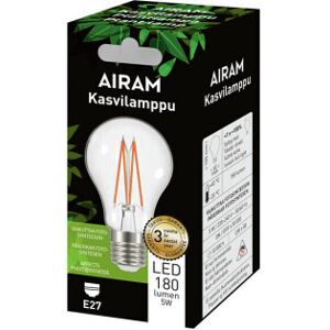 Airam Led Plantelampe, E27, Klar, Filament 180 Lm