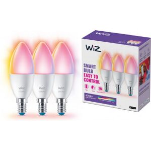 WiZ Smartlampe, E14, C37, Rgb, Wi-Fi, 2200-6500 K, 470 Lm, Mat, 3 Stk