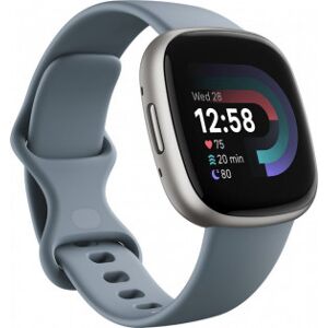 Fitbit Versa 4 Smartwatch, Waterfall Blue / Platinum