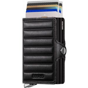 Secrid Emboss Lines Black Twinwallet -Pung, Præget Sort