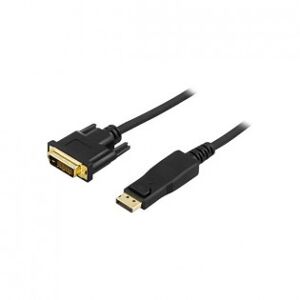 Deltaco Displayport - Dvi-D-Kabel, Hane Til Hane, 1m