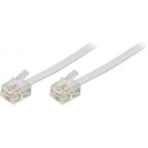 Deltaco Telefonkabel Rj11-Rj11 Han/han 5m, Hvid