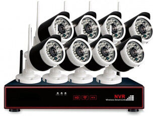 Wireless Smart Link Overvågningssystem med 8 x trådløst FullHD-kamera og NVR Wireless Smart Link Overvågningssystem med 8 x trådløst FullHD-kamera og NVR