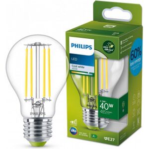 Philips Ultra Effektiv Led-Lampe, E27, 4000k, 485 Lm, Klarbelagt