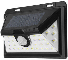 Solaris sort facadebelysning med bevægelsesdetektor 34 LED Solaris sort facadebelysning med bevægelsesdetektor 34 LED