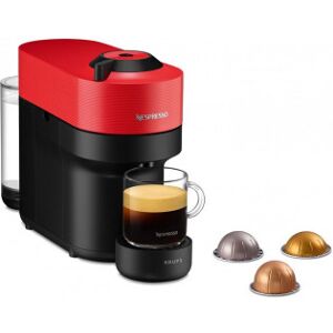 Krups Nespresso Vertuo Pop Xn920510wp -Kaffekapselmaskine, Rød/sort