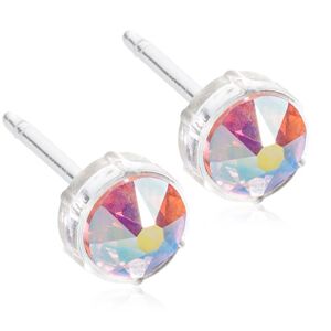 Blomdahl Rainbow Rose Medicinsk Plastik Øreringe fra  med Krystal