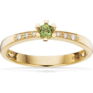 Scrouples Vida Darling 8 Karat Guld Ring fra  med Peridot og Brillanter 0,04 Carat H-W/P