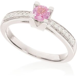 Scrouples Kleopatra Queen Limited Edition La Vie En Rose 14 Karat Hvidguld Ring med 0,40 Carat Pink Safir og Diamanter 0,16 Carat W/SI