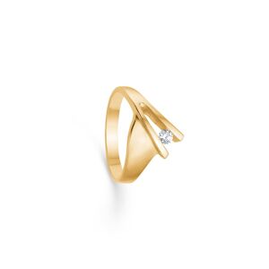 Randers Sølv 14 Karat Guld Ring fra  med Brillant 0,10 Carat W/SI