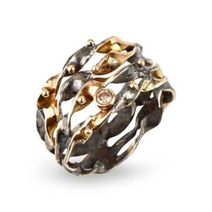 By Birdie Mulberry Sterling Sølv Ring fra  med Guld Og 0,08 Carat Diamant