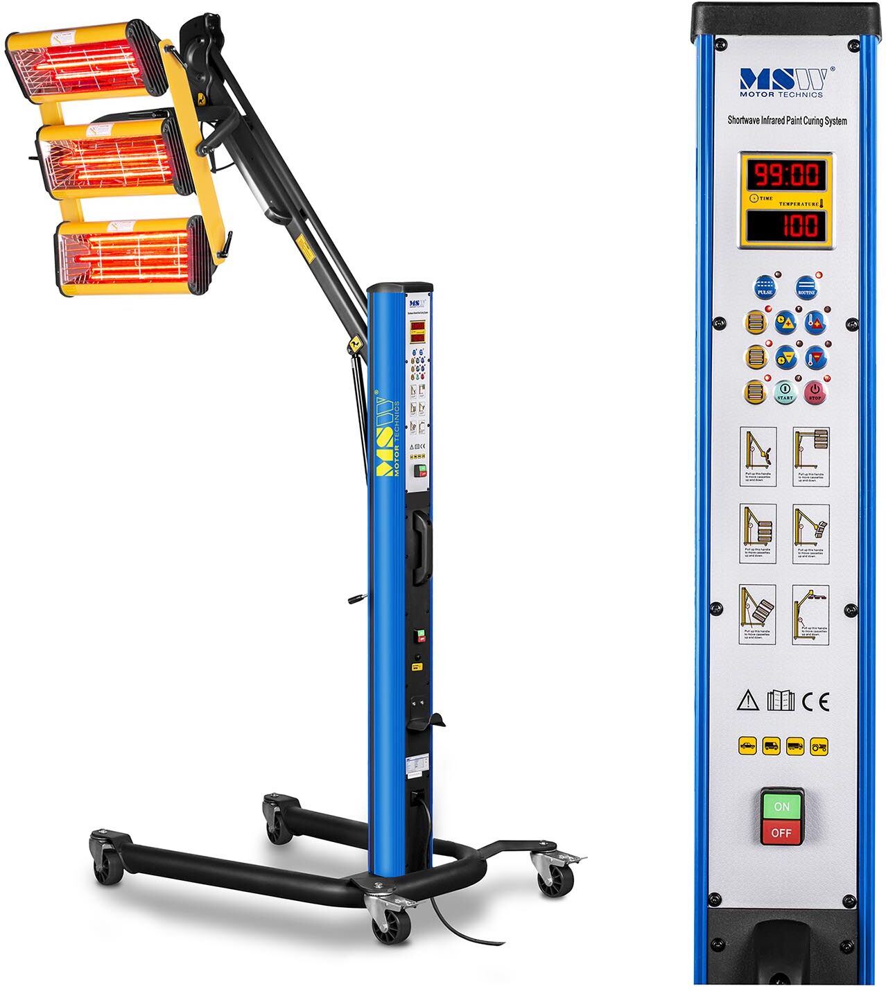 MSW Infrarød laktørrer - 3.300 W - 3 varmelamper - pulsering MSW Infrarød laktørrer - 3.300 W - 3 varmelamper - pulsering