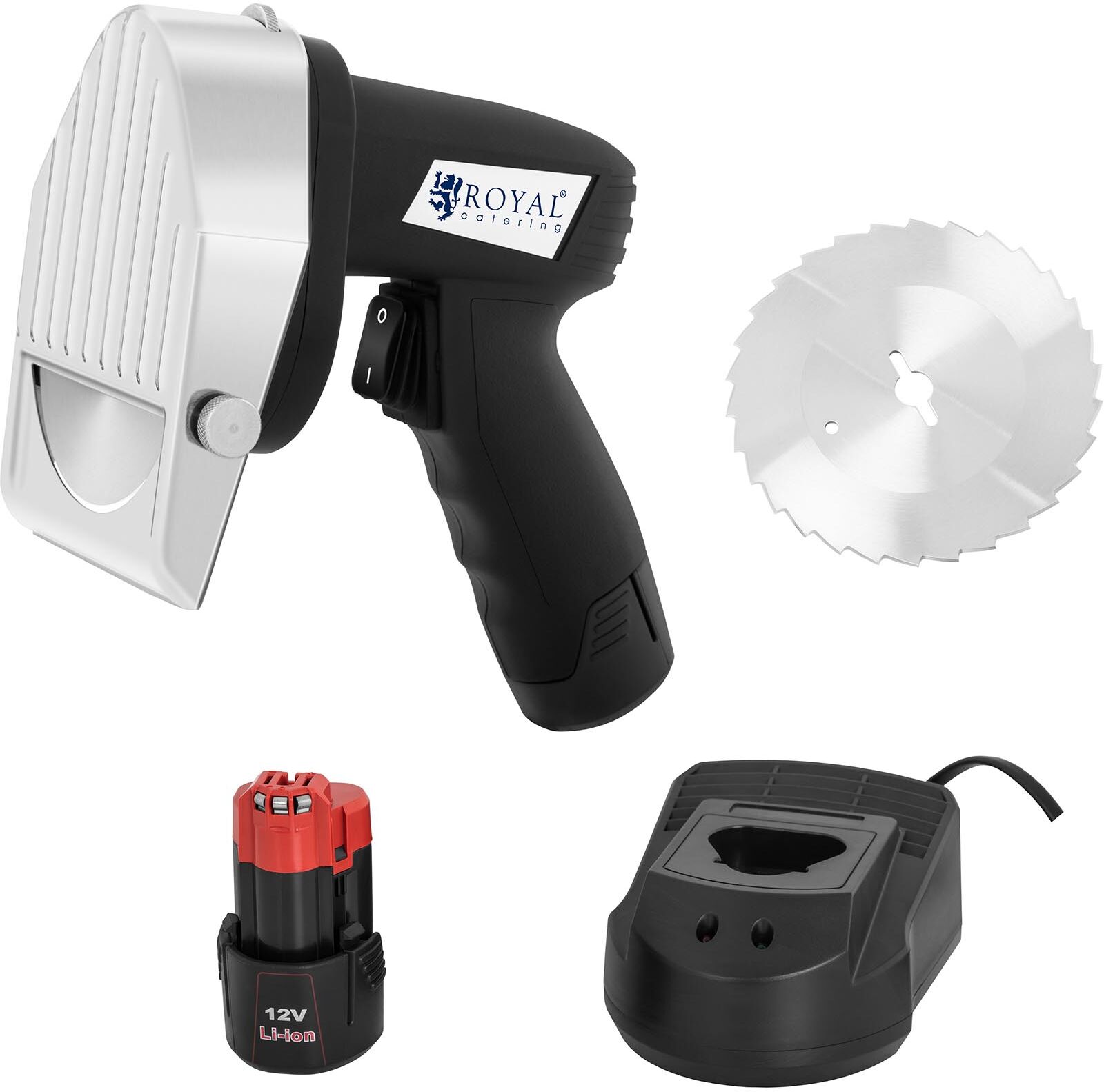 Royal Catering Shawarma-kniv elektrisk - 3.000 omdr./min.- 60 kg pr. time - batteridrevet Royal Catering Shawarma-kniv elektrisk - 3.000 omdr./min.- 60 kg pr. time - batteridrevet