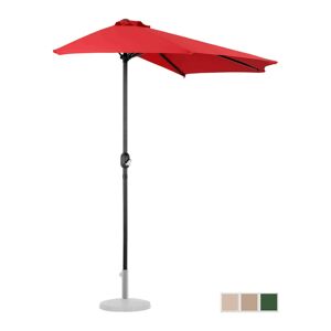 Uniprodo Halv parasol - rød - femkantet - 270 x 135 cm UNI_HALFUMBRELLA_R300RE_N