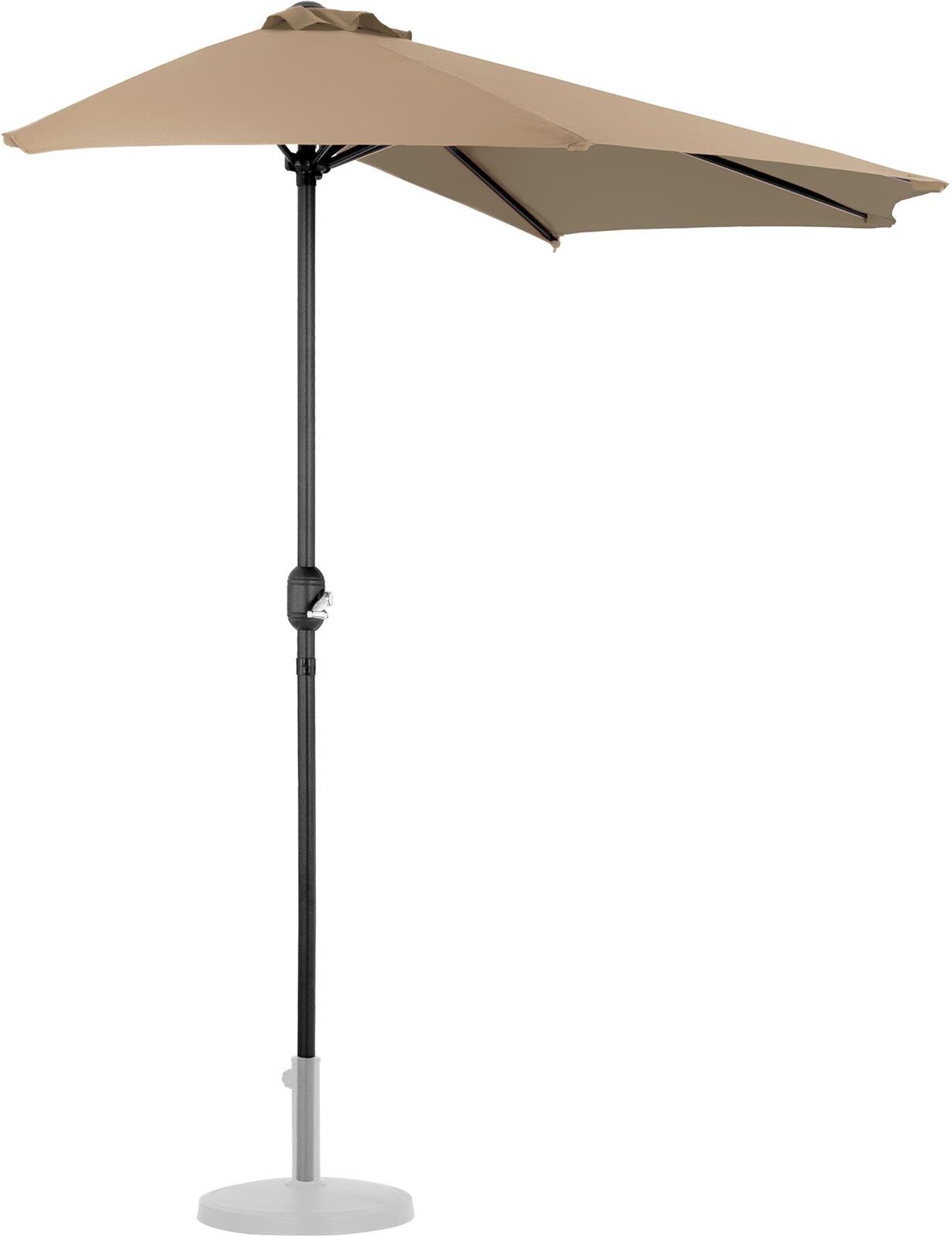 Uniprodo Halv parasol - taupe - femkantet - 270 x 135 cm