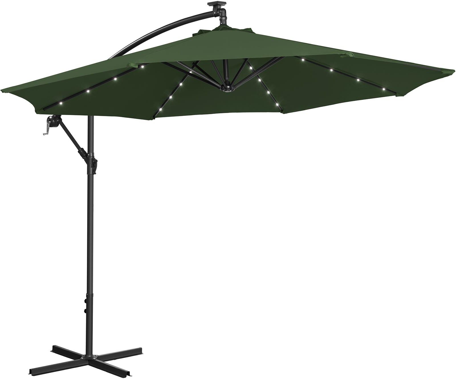 Uniprodo Hængeparasol - LED - grøn - rund - 300 cm i diameter Uniprodo Hængeparasol - LED - grøn - rund - 300 cm i diameter