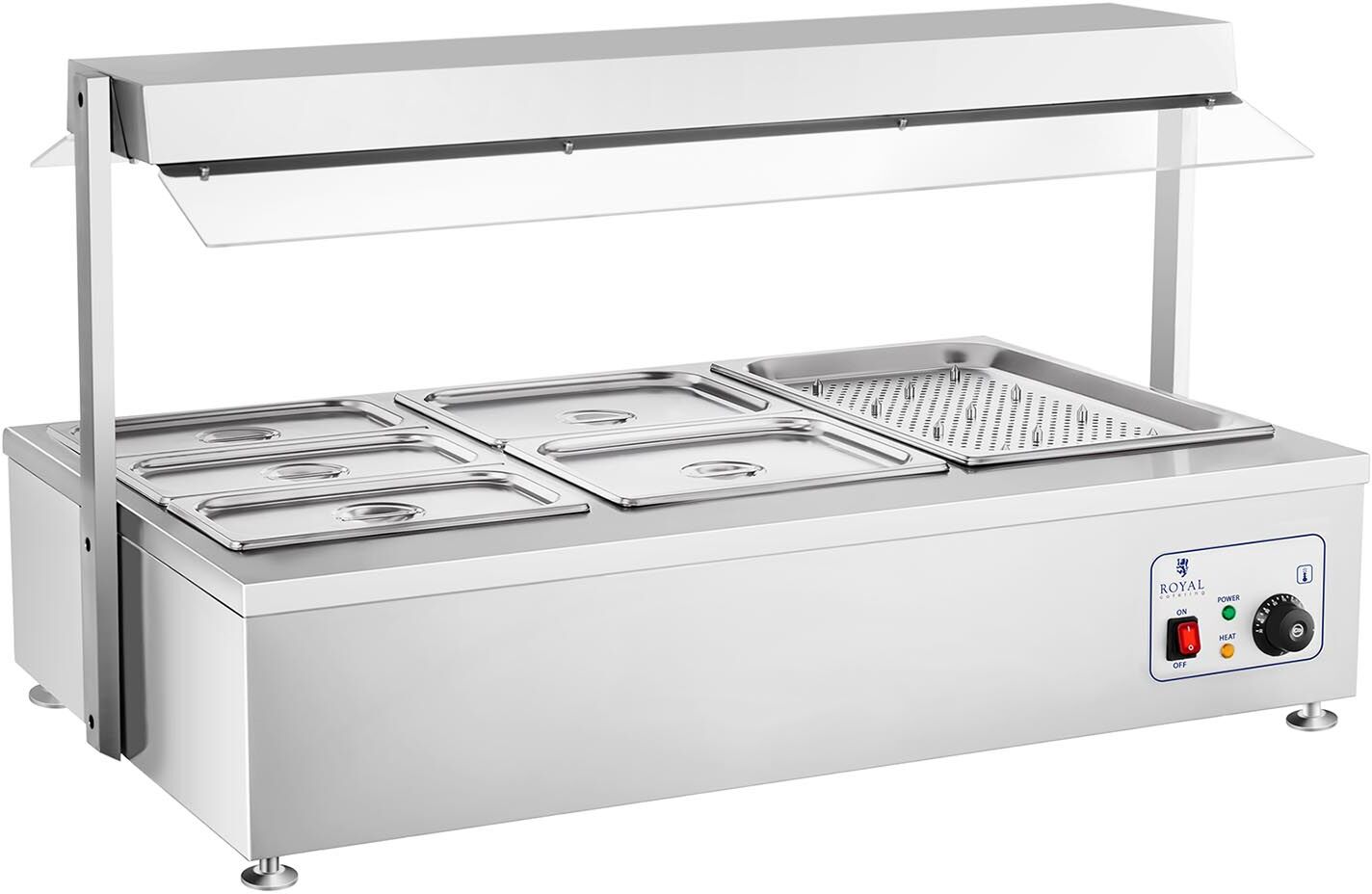 Royal Catering Bain Marie - inkl. 6 GN-beholdere og kødbakke Royal Catering Bain Marie - inkl. 6 GN-beholdere og kødbakke
