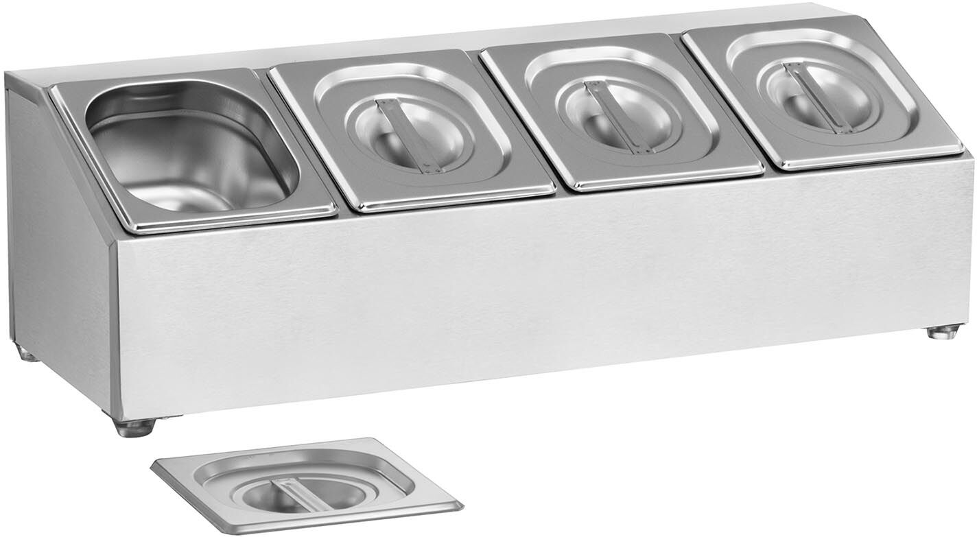 Royal Catering GN-stander - inklusiv 4 GN 1/6-beholdere med låg Royal Catering GN-stander - inklusiv 4 GN 1/6-beholdere med låg