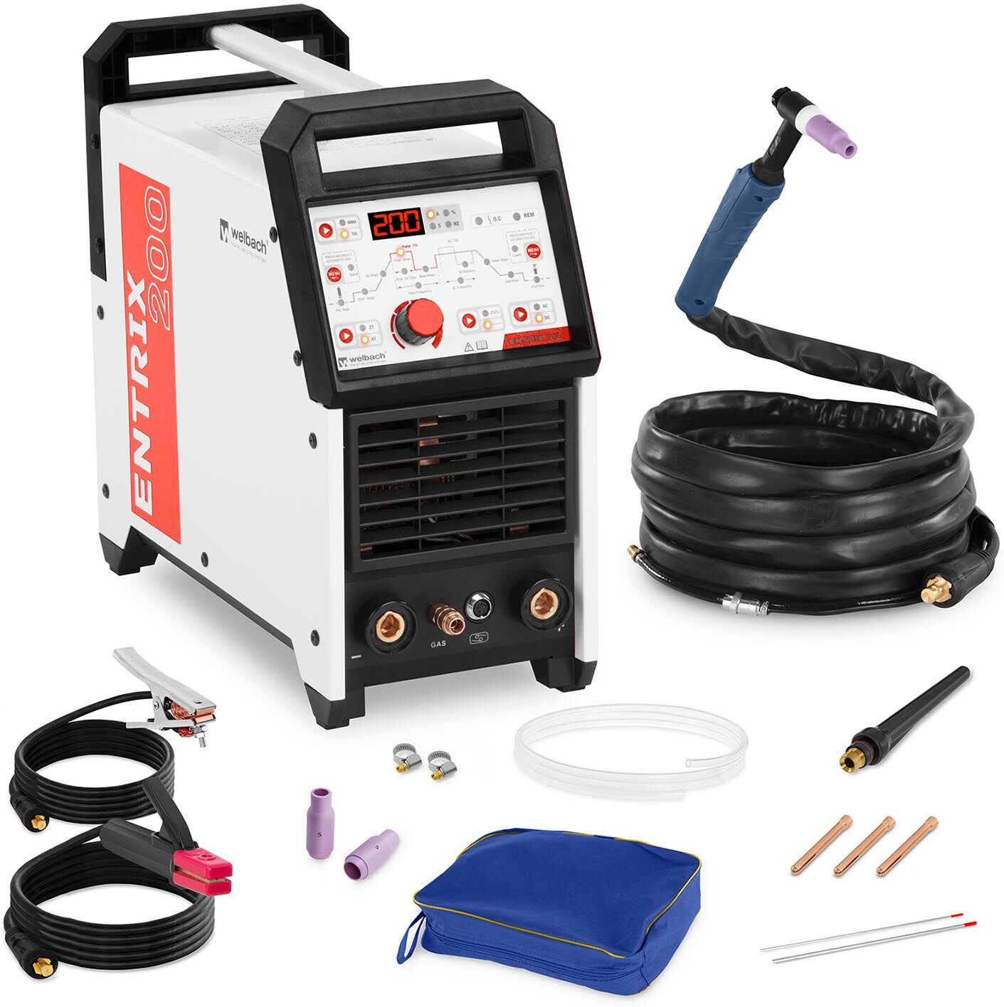 welbach Alu-svejser - TIG AC/DC - 200 A - digitalt - 230 V - impulsfunktion welbach Alu-svejser - TIG AC/DC - 200 A - digitalt - 230 V - impulsfunktion