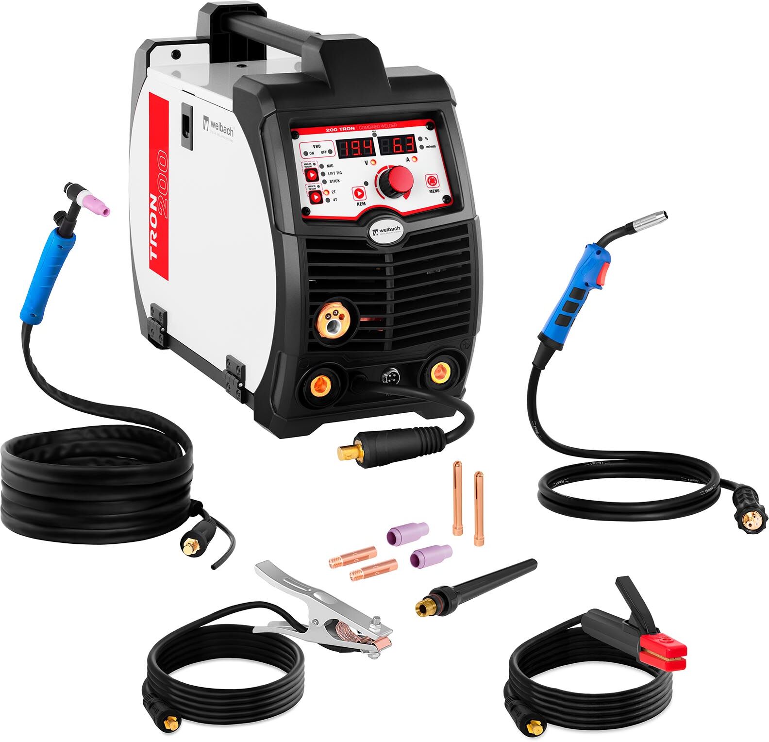 welbach Kombi-svejser - digital - TIG - MIG/MAG - MMA - 200 A welbach Kombi-svejser - digital - TIG - MIG/MAG - MMA - 200 A