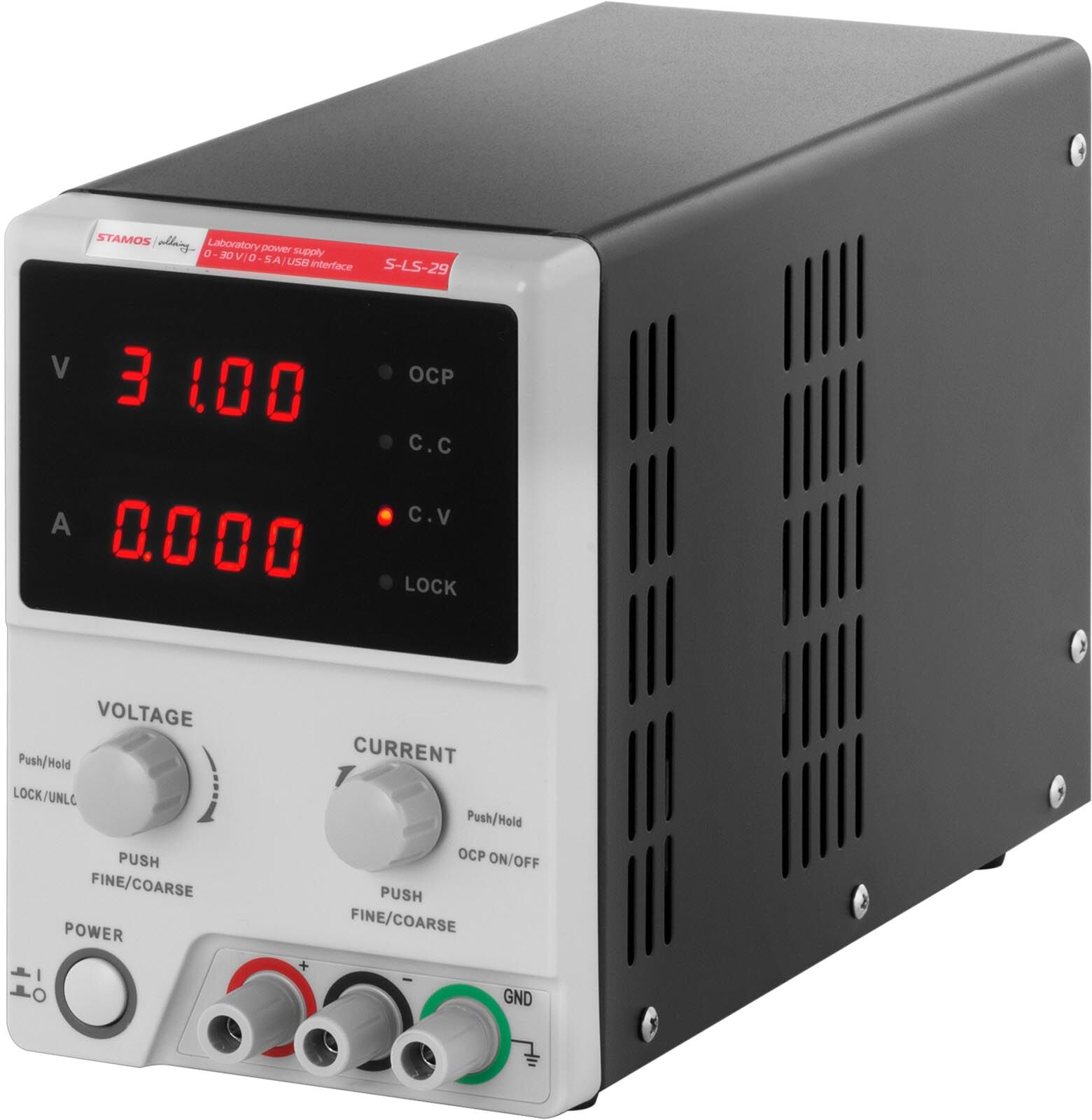 Stamos Soldering Strømforsyning - 0-30 V, 0-5 A DC, 250 W - USB Stamos Soldering Strømforsyning - 0-30 V, 0-5 A DC, 250 W - USB