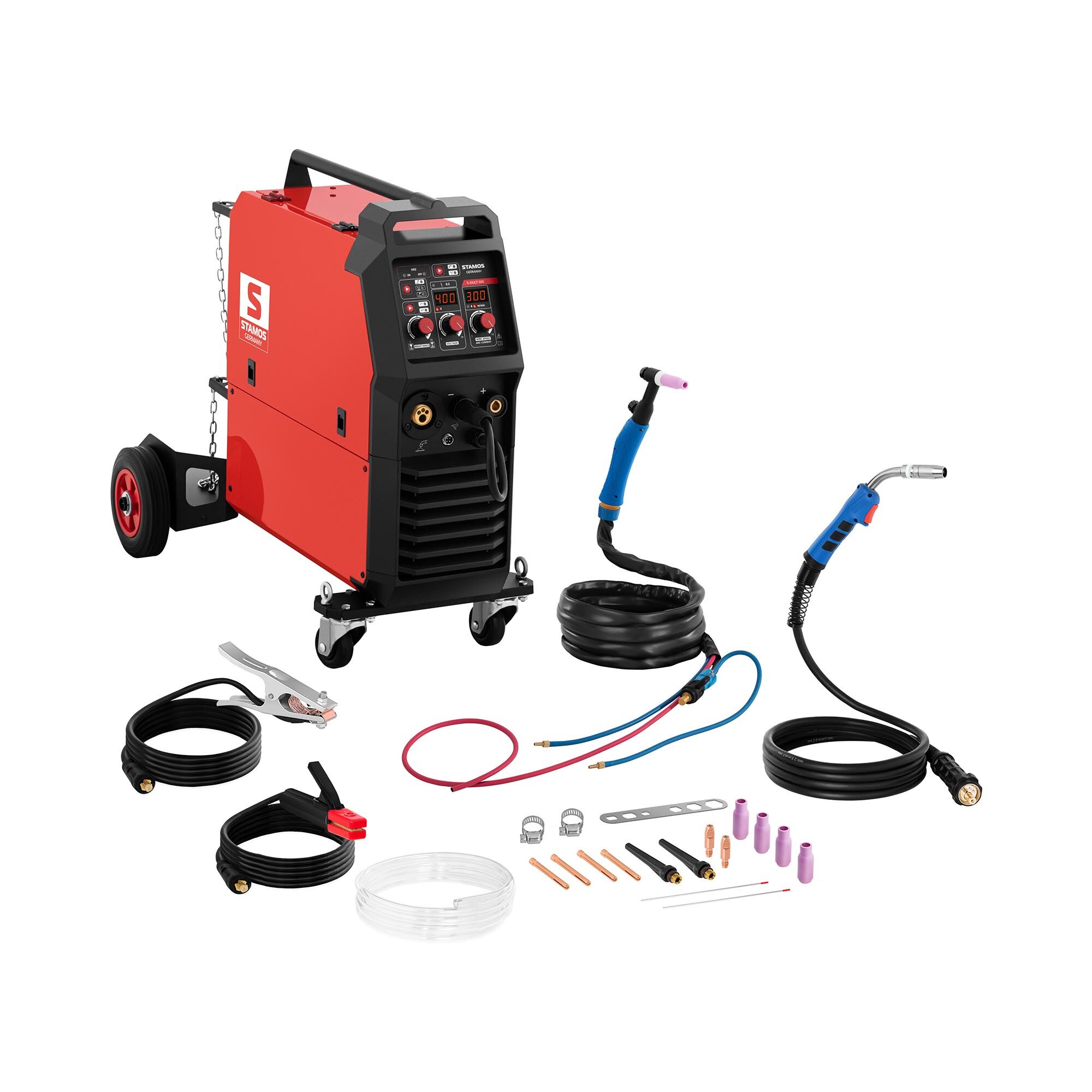 Stamos Germany Kombi-svejser - 300 A - 400 V - MIG-MAG - TIG - MMA -FCAW Stamos Germany Kombi-svejser - 300 A - 400 V - MIG-MAG - TIG - MMA -FCAW