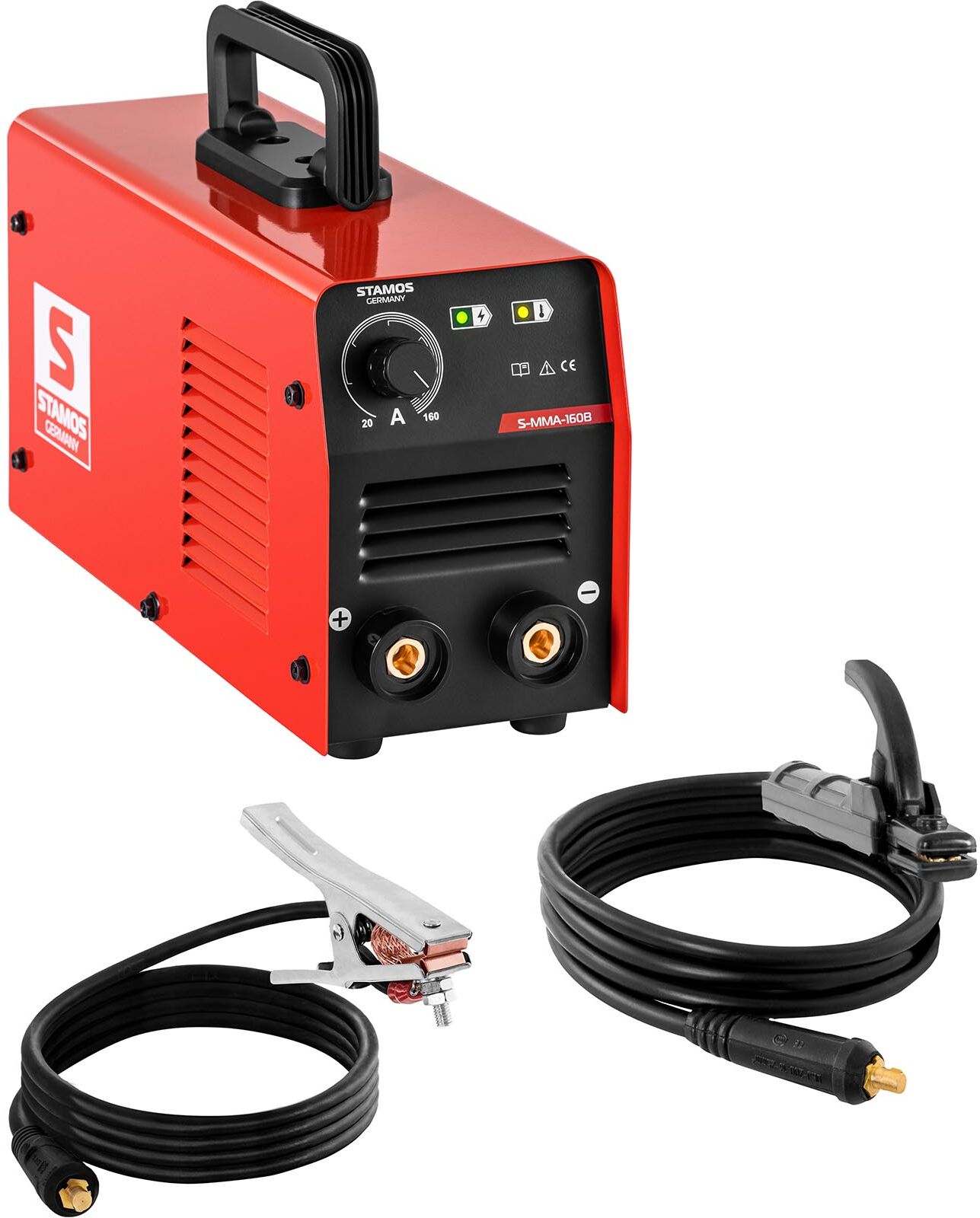 Stamos Germany elektrodesvejser - 160 A - LED - hot-start- arc-force - bærehåndtag Stamos Germany elektrodesvejser - 160 A - LED - hot-start- arc-force - bærehåndtag