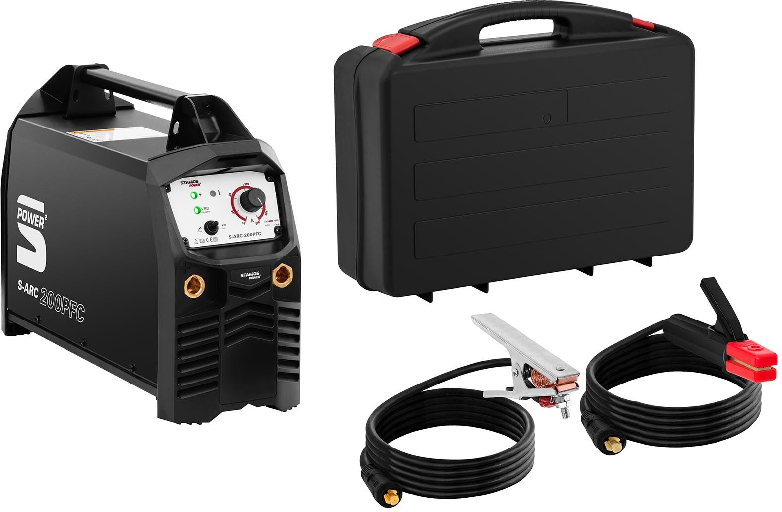 Stamos Power ² Elektrodesvejser- 200 A - TIG liftarc - Strømgeneratorkompatibel Stamos Power ² Elektrodesvejser- 200 A - TIG liftarc - Strømgeneratorkompatibel