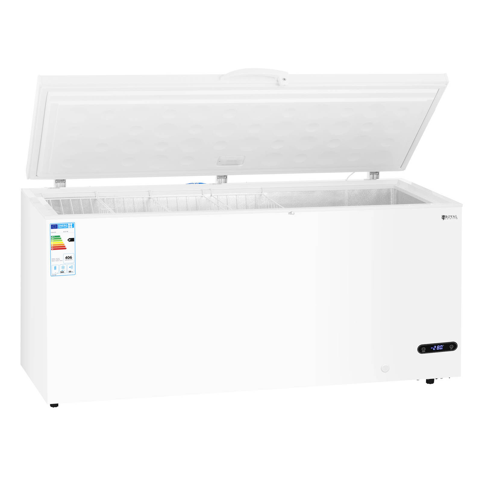 Royal Catering Kummefryser - 560 l - til -40 °C - kølemiddel R290 Royal Catering Kummefryser - 560 l - til -40 °C - kølemiddel R290