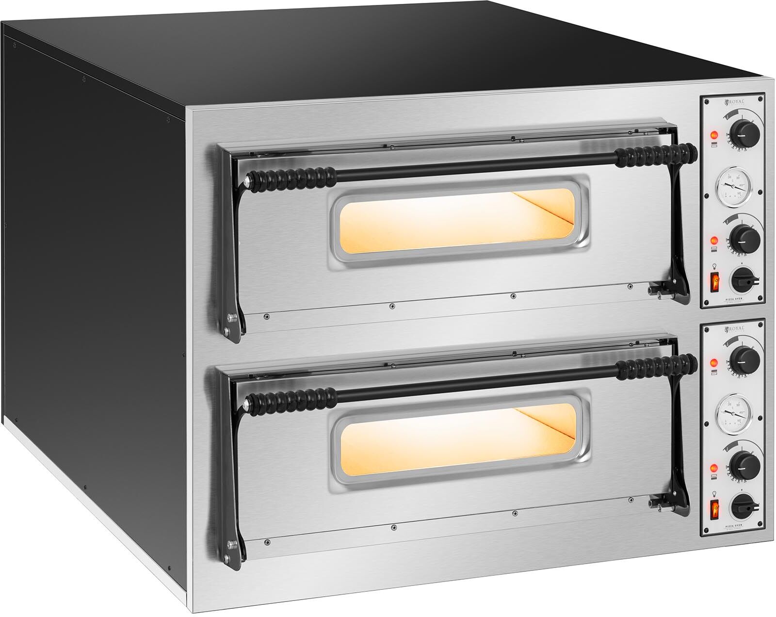 Royal Catering Pizzaovn - dobbelt - 12 x pizzadiameter 32 cm Royal Catering Pizzaovn - dobbelt - 12 x pizzadiameter 32 cm