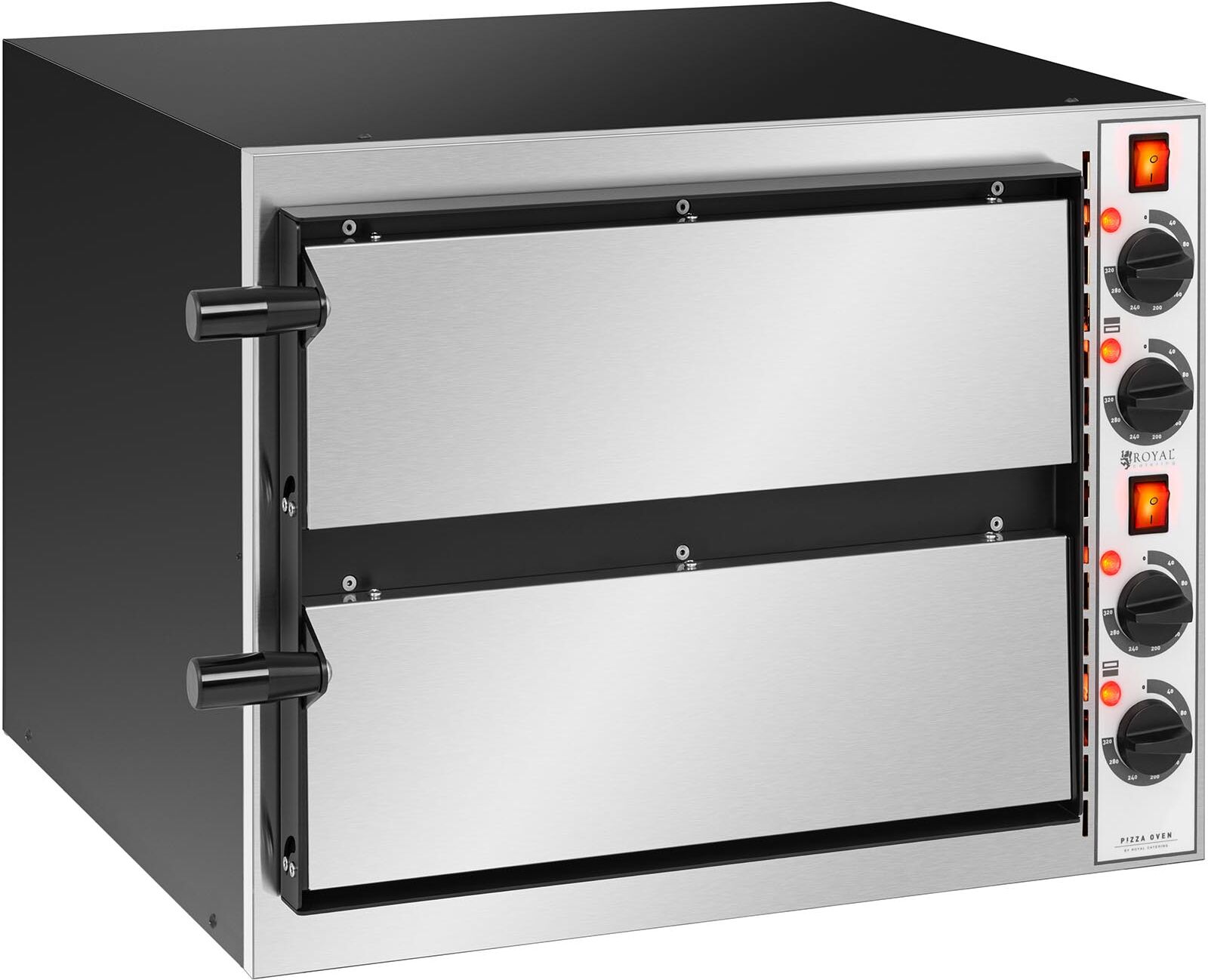 Royal Catering Pizzaovn - dobbelt - 2 x pizzadiameter 32 cm Royal Catering Pizzaovn - dobbelt - 2 x pizzadiameter 32 cm