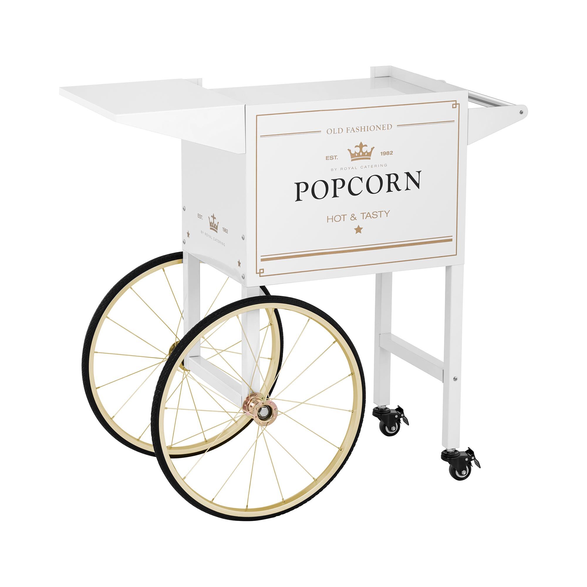 Royal Catering Vogn til popcornmaskine - hvid og guld Royal Catering Vogn til popcornmaskine - hvid og guld