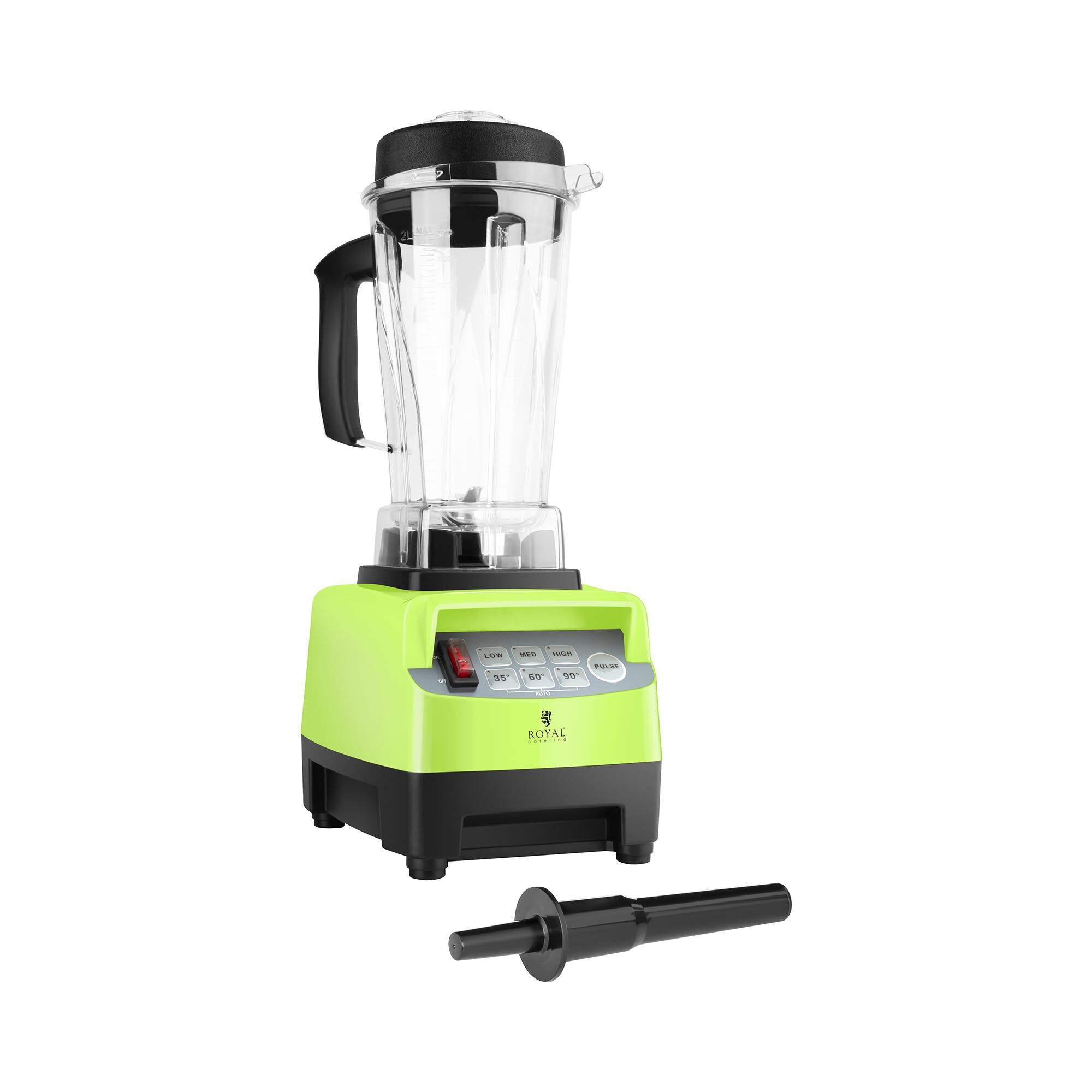 Royal Catering Blender Katana - 1.500 W - 32.000 omdr./min. - 2 l - grøn - nedtællingsur