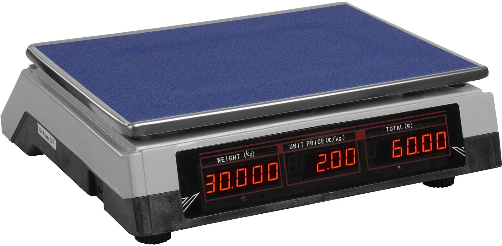 Steinberg Butiksvægt - 30 kg / 2 g - hvid - LED Steinberg Butiksvægt - 30 kg / 2 g - hvid - LED