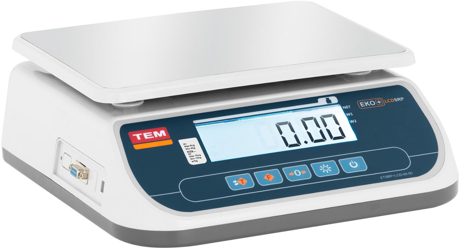 TEM Bordvægt - certificeret - 15 kg / 5 g - dobbelt LCD TEM Bordvægt - certificeret - 15 kg / 5 g - dobbelt LCD