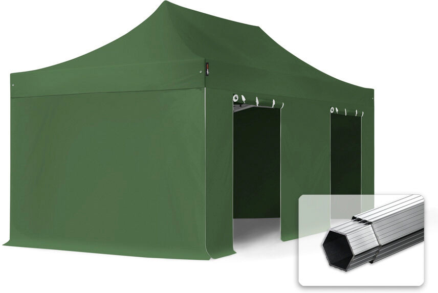 TOOLPORT Easy Up pavillon 3x6m Kvalitetspolyester 400 g/m² mørkegrøn 100 % vandtæt Faltzelt, Klappzelt mørkegrøn TOOLPORT Easy Up pavillon 3x6m Kvalitetspolyester 400 g/m² mørkegrøn 100 % vandtæt Faltzelt, Klappzelt mørkegrøn