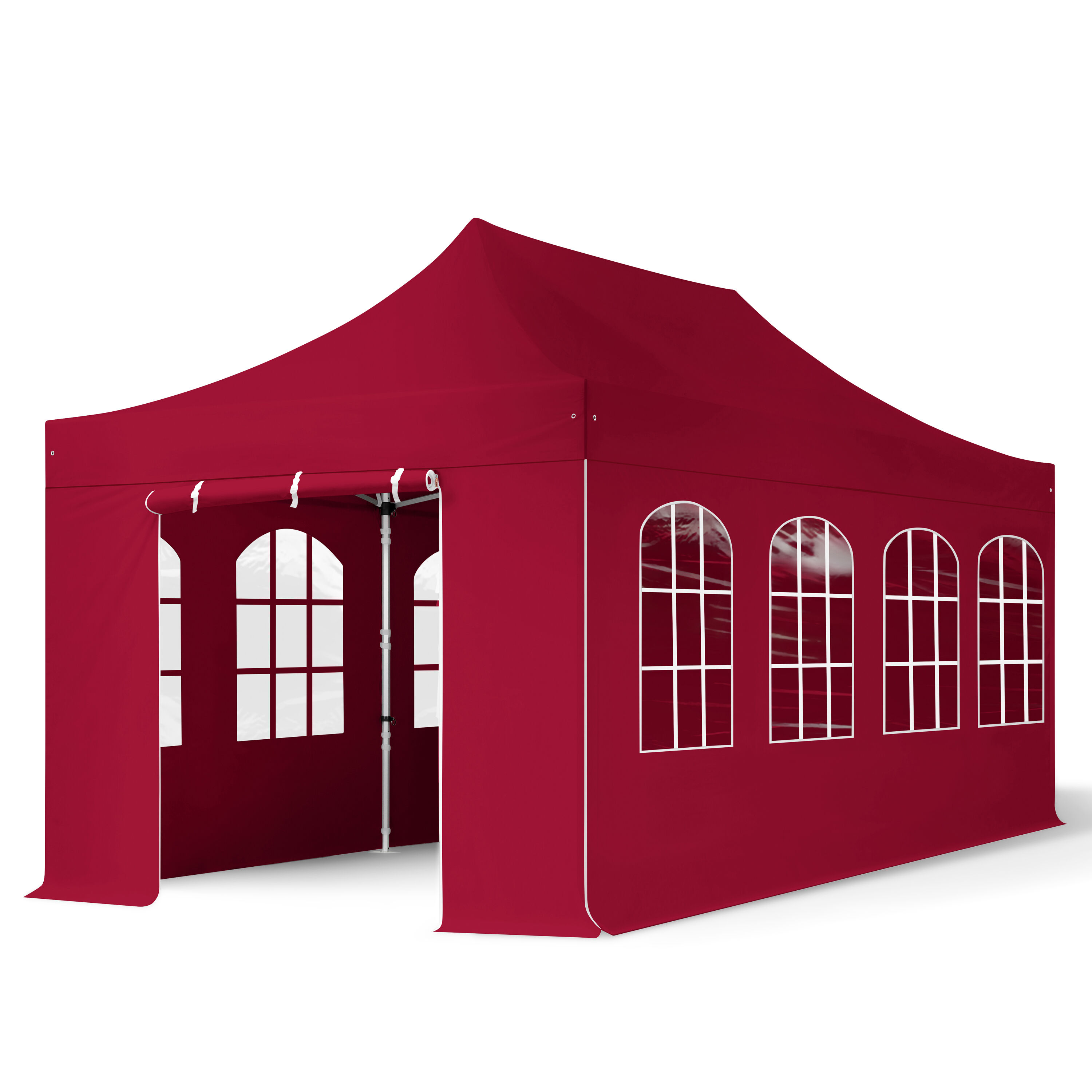 TOOLPORT Easy Up pavillon 3x6m Kvalitetspolyester 400 g/m² rød 100 % vandtæt Faltzelt, Klappzelt rød
