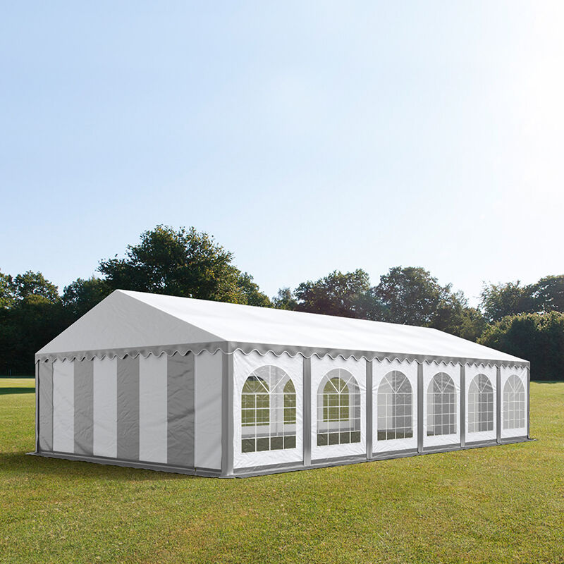TOOLPORT Partytelt 6x12m PVC 500 g/m² grå og hvid 100 % vandtæt Gartenzelt, Festzelt, Pavillon grå og hvid TOOLPORT Partytelt 6x12m PVC 500 g/m² grå og hvid 100 % vandtæt Gartenzelt, Festzelt, Pavillon grå og hvid