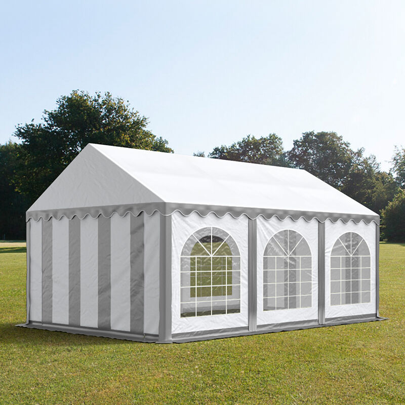TOOLPORT Partytelt 3x6m PVC 500 g/m² grå og hvid 100 % vandtæt Gartenzelt, Festzelt, Pavillon grå og hvid TOOLPORT Partytelt 3x6m PVC 500 g/m² grå og hvid 100 % vandtæt Gartenzelt, Festzelt, Pavillon grå og hvid