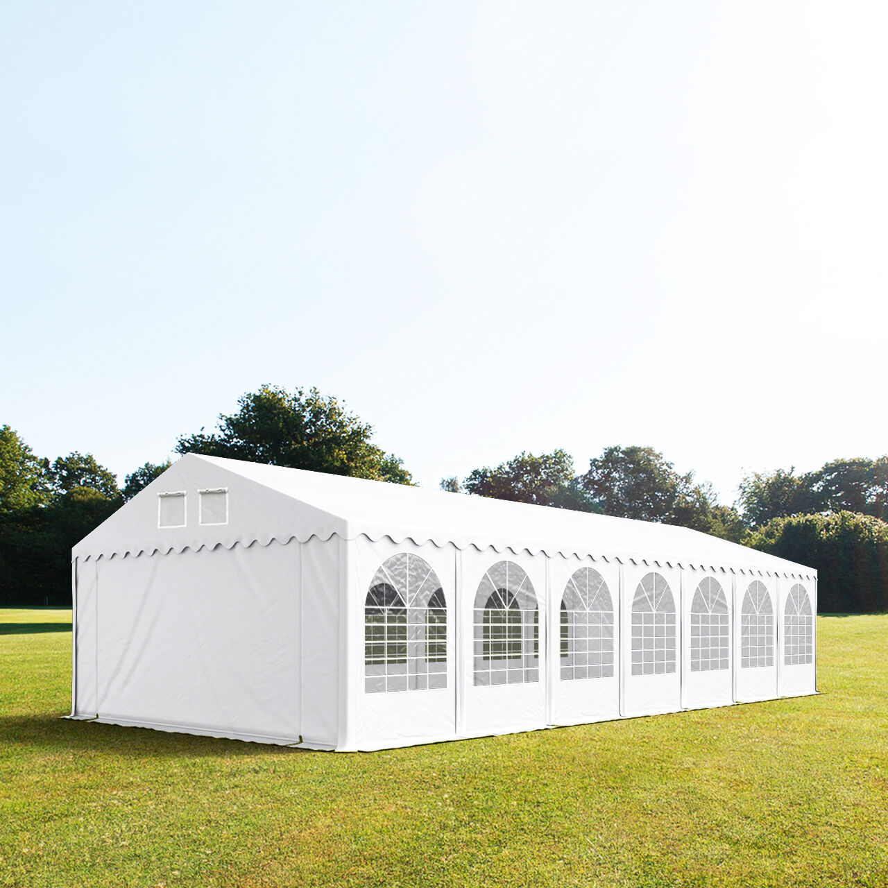 TOOLPORT Partytelt 6x14m PVC 500 g/m² hvid 100 % vandtæt Gartenzelt, Festzelt, Pavillon hvid