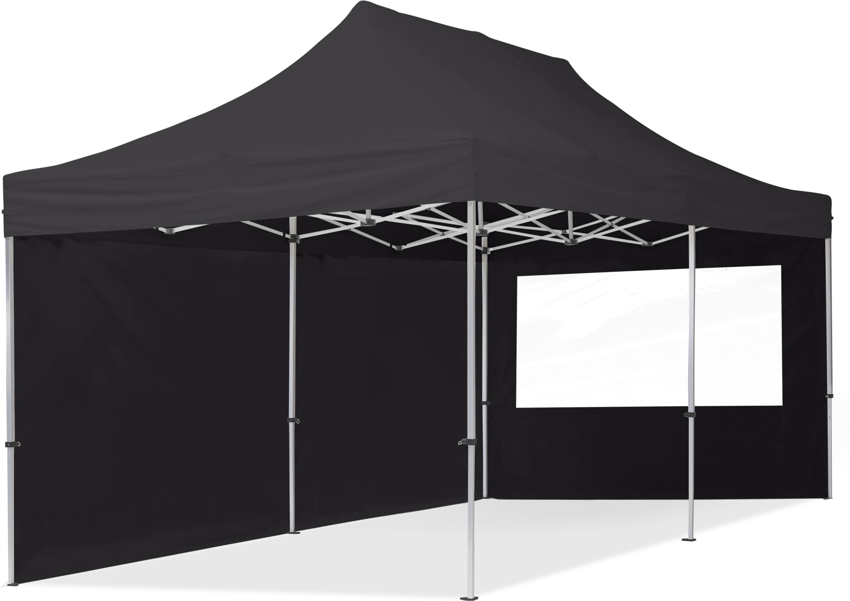 TOOLPORT Easy Up pavillon 3x6m Kvalitetspolyester 300 g/m² sort 100 % vandtæt Faltzelt, Klappzelt sort