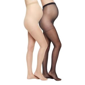 Mamalicious Strømpebukser Til Gravide, 2-Pak Sort/beige (20 Den), Mlmalou