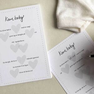 Mindekort - Quiz Til Babyshower (20 Stk.), Withwhite