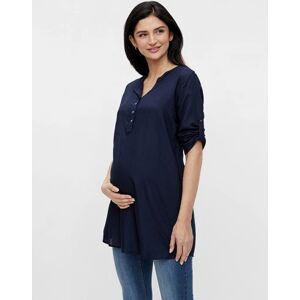 Mamalicious 3/4 Ærmet Vente - Tunika, Navy Viskose, Mlmercy - Mamalicious - Shirt - Buump