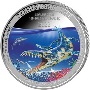 Prehistoric Life - Liopleurodon 1oz sølvmønt (2022)