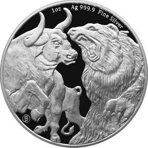 Tokelau Bull and Bear 1oz sølvmønt (2022)