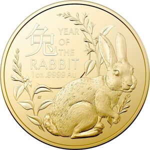 Lunar-Year of the Rabbit 1oz guldmønt. (2023)